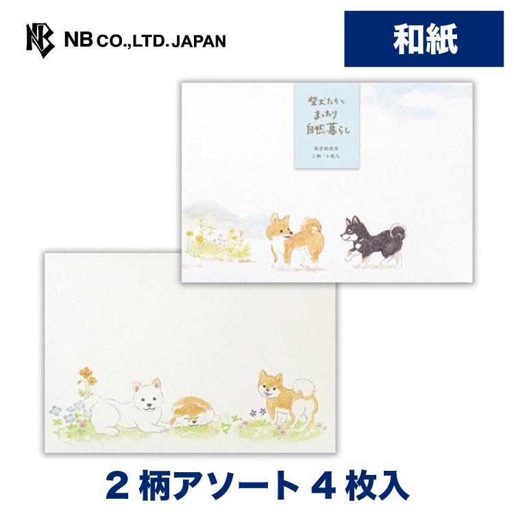 柴犬 封筒 わんころび 横書き 郵便番号枠なし 和紙 エヌビー社 犬雑貨