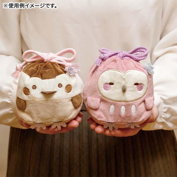 すみっコぐらし ぬいぐるみミニ巾着 ふくろう みんなでことりっ