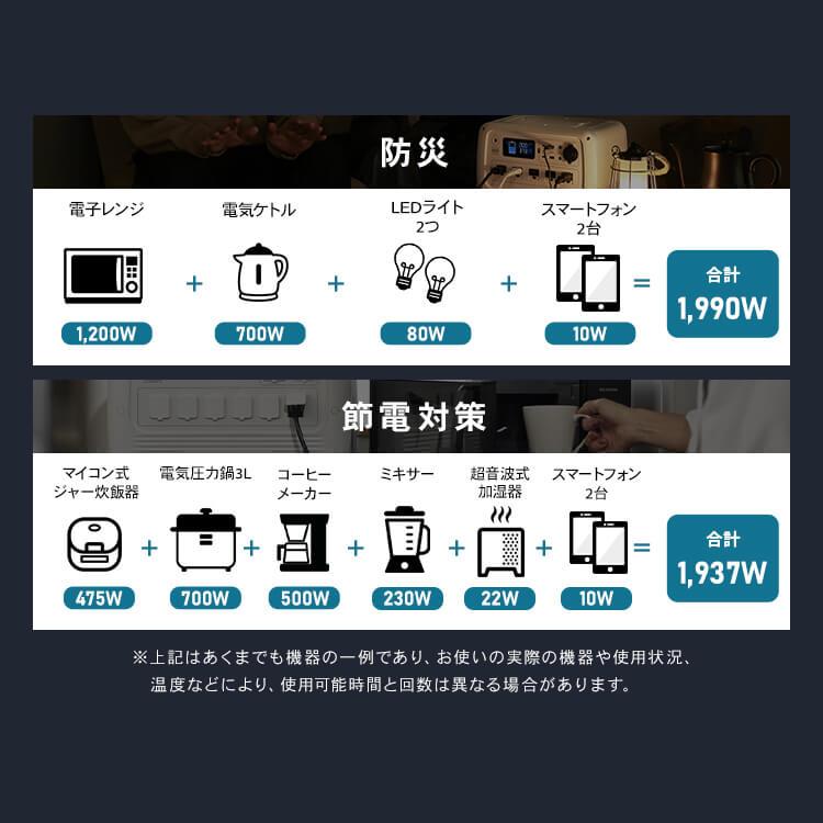 ポータブル電源 ソーラーパネル バッテリー充電器 ポータブル 大容量 BLUETTI アイリスオーヤマ PS2000AA-W ISP-A100M | IRIS OHYAMA | 07