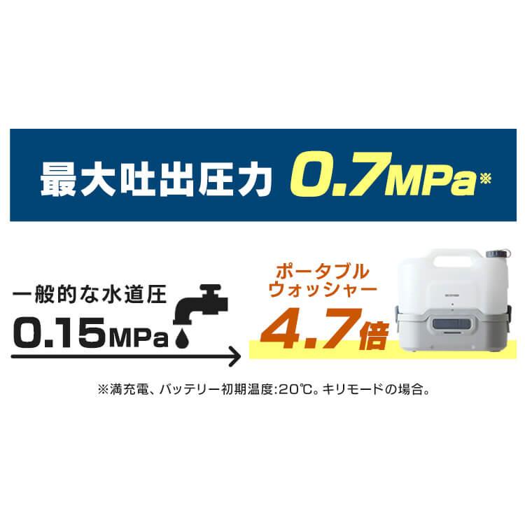 高圧洗浄機 コードレス マルチクリーナー  充電式 ポータブルウォッシャー 家庭用 洗車 散水 洗浄機 高圧 ホース ガーデニング JPW-T81-W/H アイリスオーヤマ | IRIS OHYAMA | 09