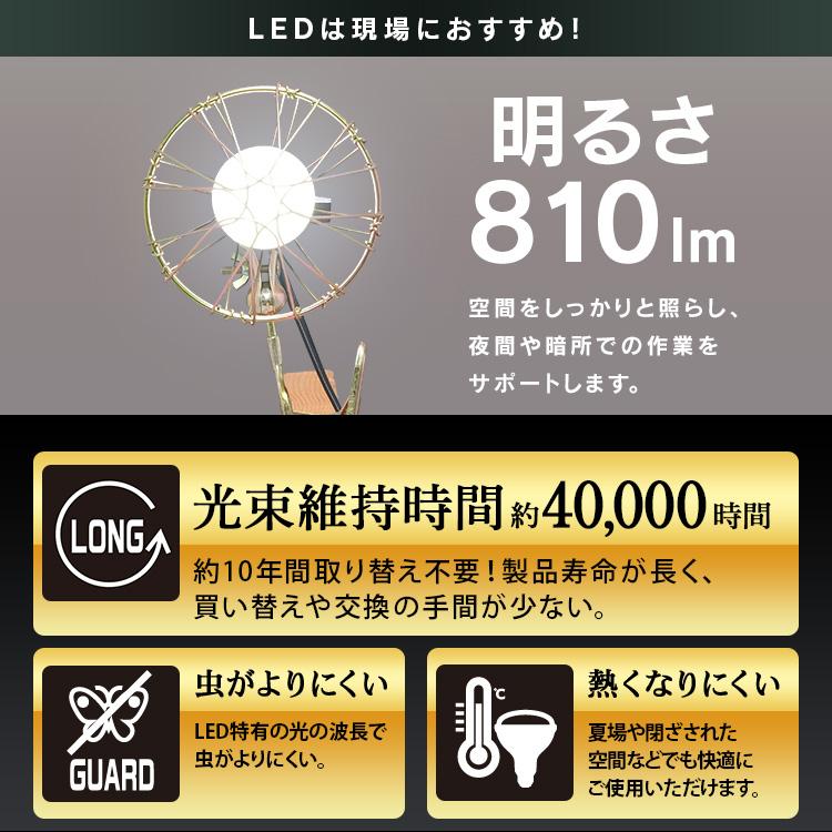 クリップライト led 作業灯 810lm 照明 業務用 オフィス 工場 現場 100V 屋内用 昼白色 広配光 角度調節 屋内倉庫 夜間作業 非常灯 アイリスオーヤマ ILW-8GC4 | IRIS OHYAMA | 06