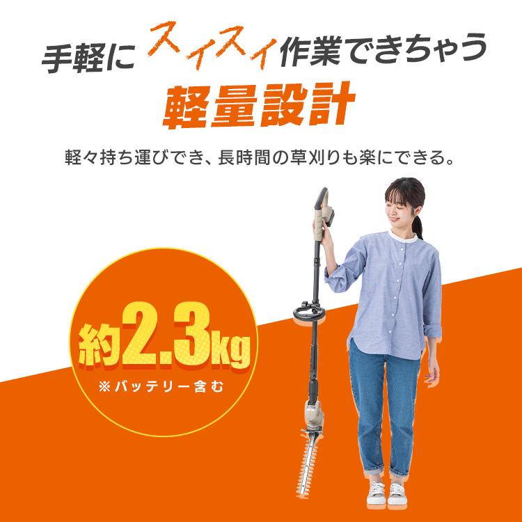 ＼Type-C充電／ポールヘッジトリマー 充電式 剪定バリカン 18V 電動 軽量 高所 生垣 高枝 庭木 植木剪定 アイリスオーヤマ JPHT254TC * | IRIS OHYAMA | 06