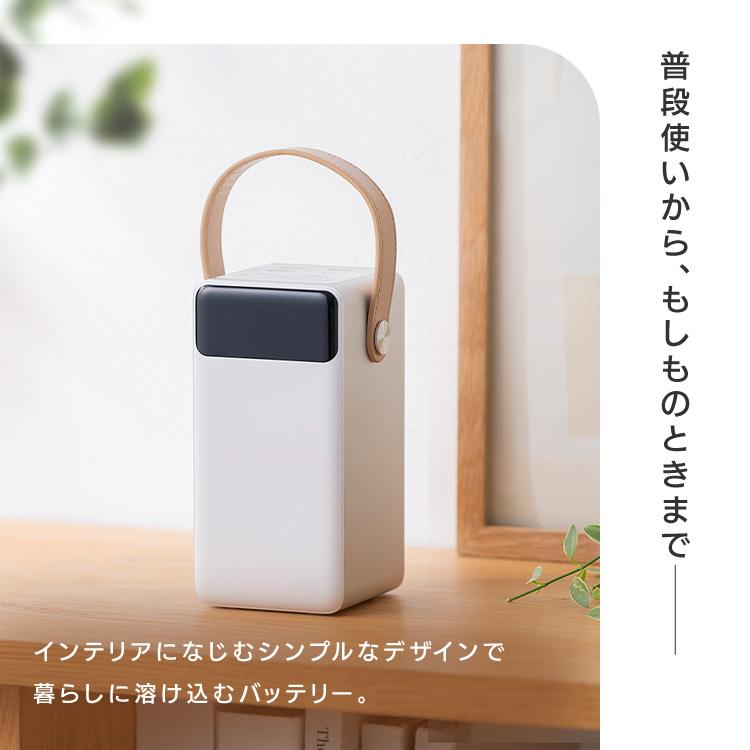 バッテリーステーション 60000mAh 大容量 コンパクト アウトドア 防災 ポータブル電源 モバイルバッテリー アイリスオーヤマ IBT-A60101-W * | IRIS OHYAMA | 02