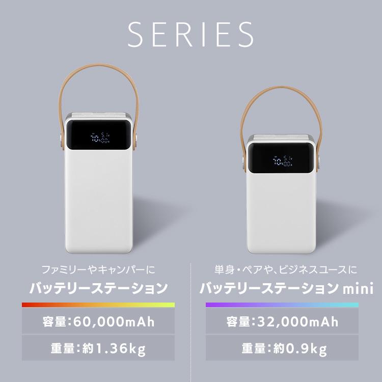 バッテリーステーション 60000mAh 大容量 コンパクト アウトドア 防災 ポータブル電源 モバイルバッテリー アイリスオーヤマ IBT-A60101-W * | IRIS OHYAMA | 03