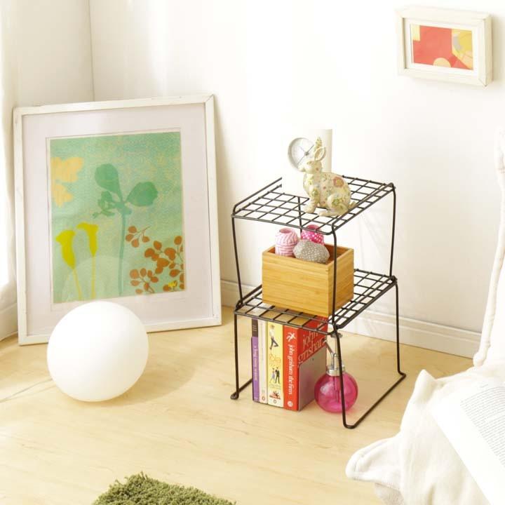 (在庫処分)ラック 棚 収納 用品 ワイヤーロッカーシェルフ WLS-8B ブラック アイリスオーヤマ | IRIS OHYAMA | 01