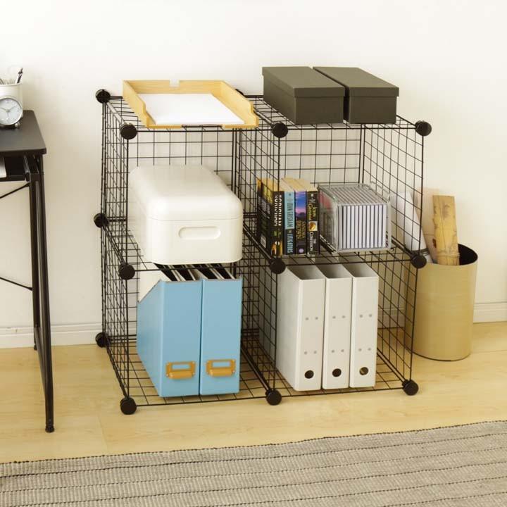 (在庫処分)ラック 棚 収納 用品 ワイヤーキューブシェルフ WIC4 アイリスオーヤマ | IRIS OHYAMA | 01