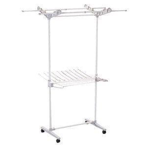 室内物干し 洗濯物干し 物干し竿 2本付 タオルハンガー バスタオル キャスター付 部屋干し 物干し 梅雨 アイリスオーヤマ W-700KR * | IRIS OHYAMA