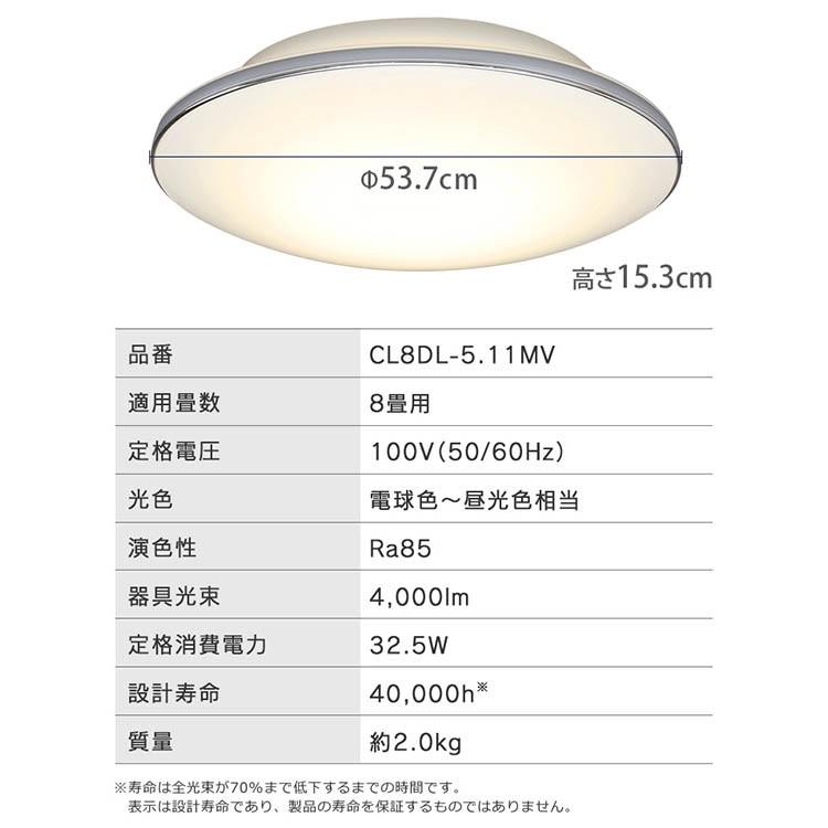 シーリングライト LED 8畳 照明 おしゃれ 音声操作 調光 調色 LEDシーリングライト 天井  スピーカー アイリスオーヤマ CL8DL-5.11MV | IRIS OHYAMA | 19
