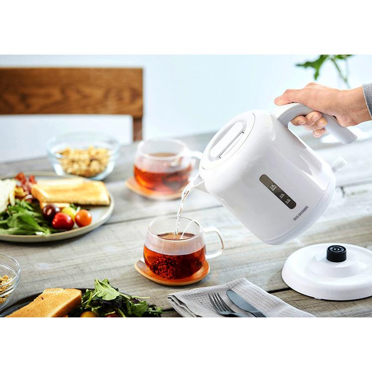 ケトル おしゃれ 電気 電気ケトル アイリスオーヤマ 一人暮らし ベーシックタイプ ホワイト IKEB-800-W  アイリスオーヤマ | IRIS OHYAMA | 01