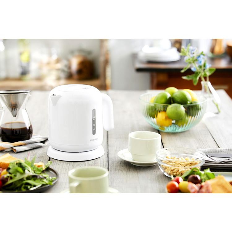 ケトル おしゃれ 電気 電気ケトル アイリスオーヤマ 一人暮らし ベーシックタイプ ホワイト IKEB-800-W  アイリスオーヤマ | IRIS OHYAMA | 03