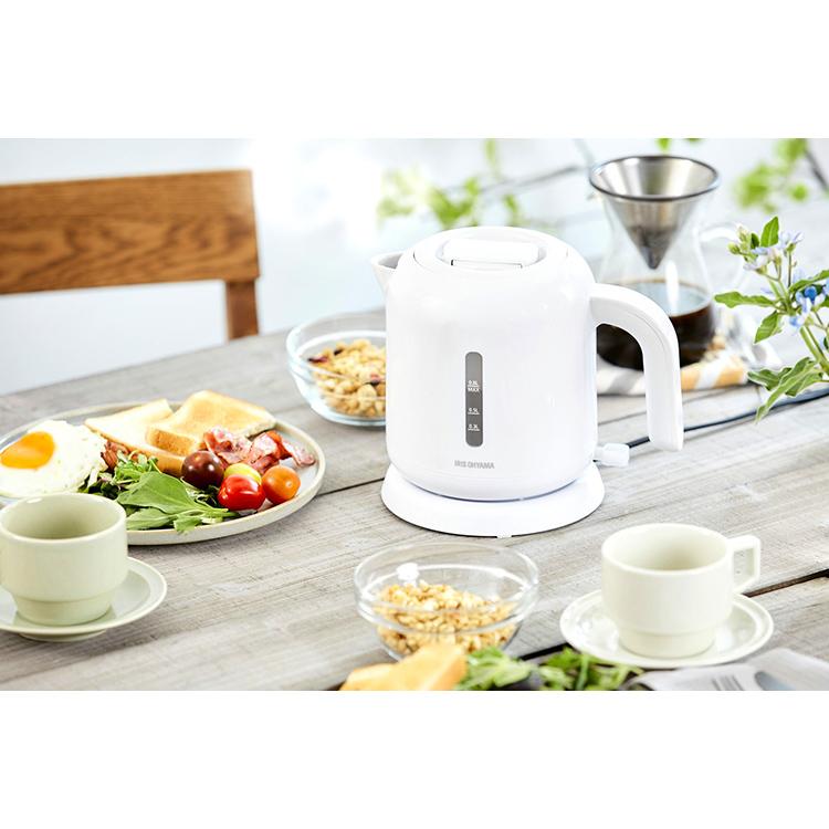 ケトル おしゃれ 電気 電気ケトル アイリスオーヤマ 一人暮らし ベーシックタイプ ホワイト IKEB-800-W  アイリスオーヤマ | IRIS OHYAMA | 04