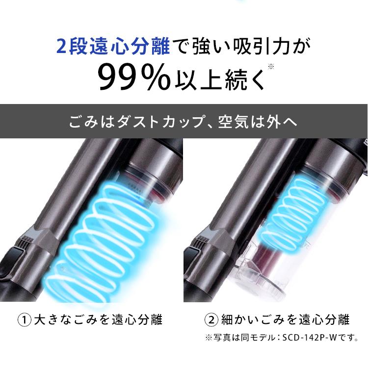掃除機 コードレス サイクロン 吸引力 吸引 アイリスオーヤマ 充電式 クリーナー 掃除 サイクロンスティッククリーナーパワーヘッド SCD-N2P-B | IRIS OHYAMA | 04