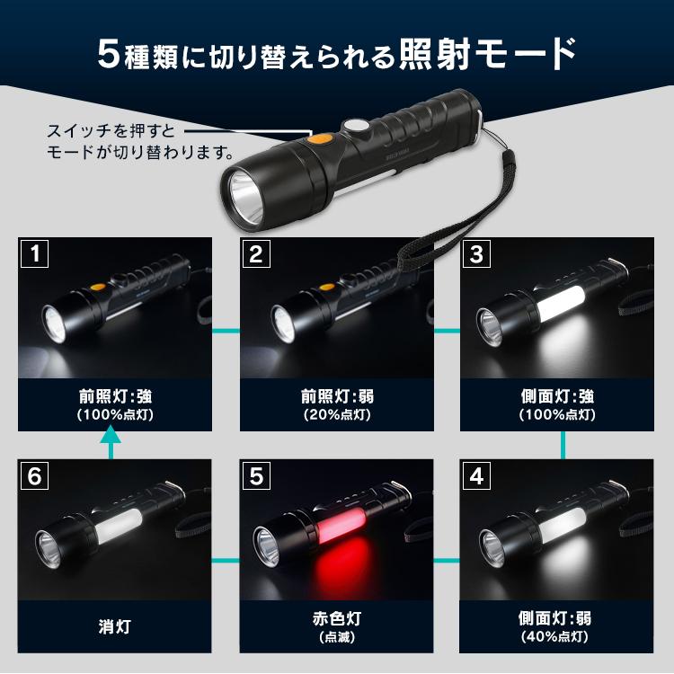 LEDライト 懐中電灯 ハンドライト 防水 防災 アウトドア 電池式 LEDハンディライト LKD-350L グレー アイリスオーヤマ | IRIS OHYAMA | 04