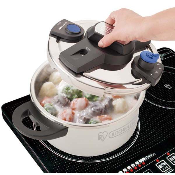 IRIS OHYAMA KITCHEN CHEF かんたん開閉圧力鍋 4L EH-KPC-40E