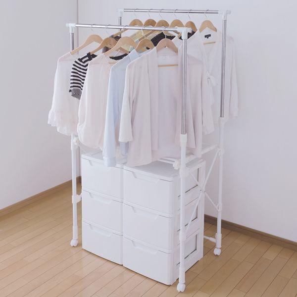 室内物干し 洗濯物干し 折りたたみ コンパクト 伸縮 大容量 組立簡単 キャスター付 部屋干し 物干し 梅雨 アイリスオーヤマ H-MR90 * | IRIS OHYAMA | 04