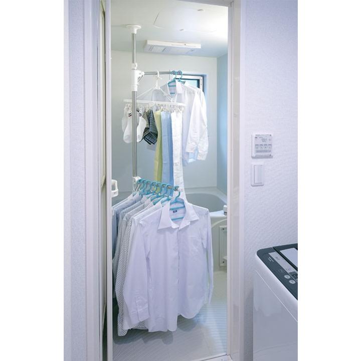 室内物干し 洗濯物干し 突っ張り物干し ステンレス お風呂 浴室乾燥 コンパクト収納 部屋干し 梅雨 一人暮らし アイリスオーヤマ YM-260 * | IRIS OHYAMA | 01