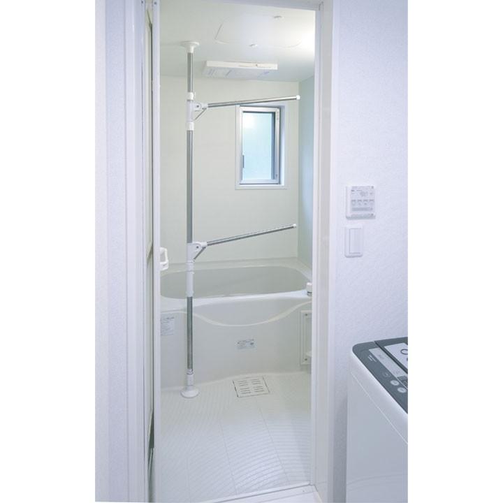 室内物干し 洗濯物干し 突っ張り物干し ステンレス お風呂 浴室乾燥 コンパクト収納 部屋干し 梅雨 一人暮らし アイリスオーヤマ YM-260 * | IRIS OHYAMA | 02