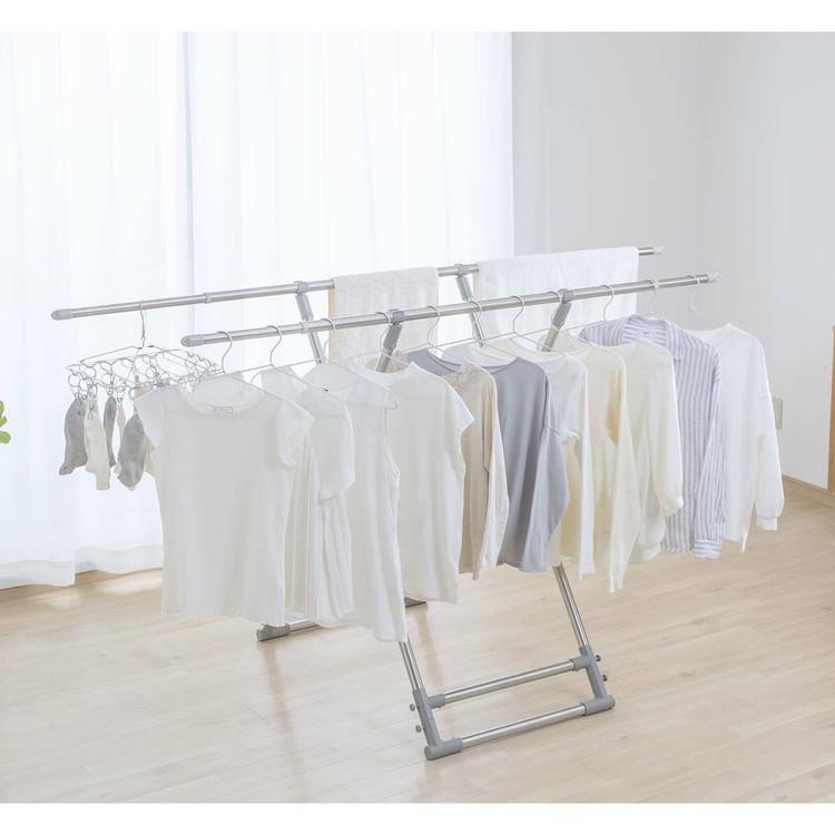 布団干し 洗濯物干し 2way 折りたたみ コンパクト 布団4枚 布団干しスタンド 屋外 室内物干し 部屋干し 梅雨 アイリスオーヤマ CFS-200S * | IRIS OHYAMA | 02