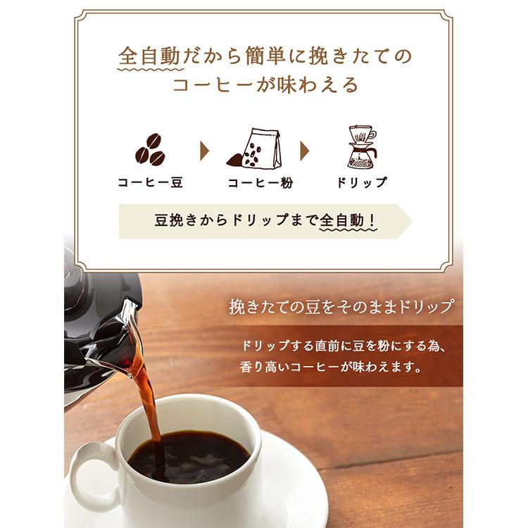 コーヒーメーカー コーヒーミル 全自動 電動 ミル付き 安い ミル おしゃれ 豆挽き ドリップ アイリスオーヤマ アイリス｜joylight｜05