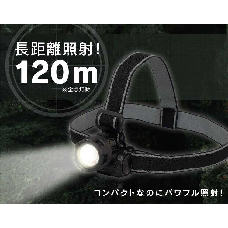 ヘッドライト 電池式 釣り LED 作業灯 防水 投光器 115ml 登山 アウトドア 防災 夜間 災害 ヘルメット キャンプ 停電 作業用 アイリスオーヤマ  LWH-115 | IRIS OHYAMA | 03
