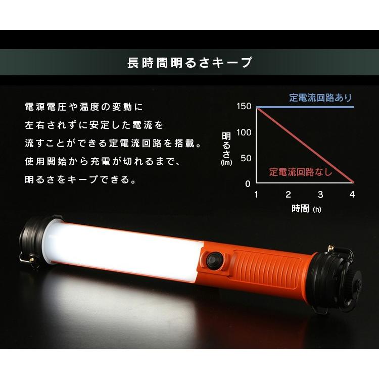 スティックライト 作業灯 led 充電式 防水 投光器 300ml 懐中電灯 USB充電  長寿命 非常時 非常灯 アイリスオーヤマ LWS-300SB | IRIS OHYAMA | 05