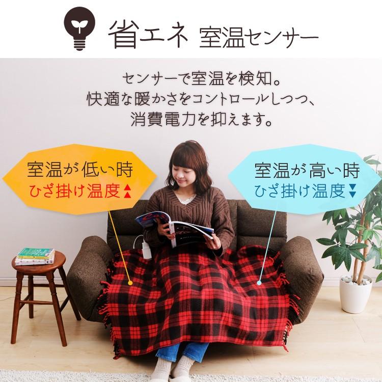 電気毛布 電気ひざ掛け 電気ブランケット チェック柄 120×80 洗える 室温センサー 省エネ 暖房 寒さ対策 冬 アイリスオーヤマ EBK-1208 * | IRIS OHYAMA | 11