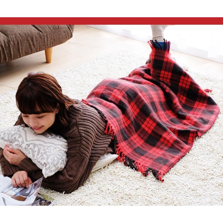 電気毛布 電気ひざ掛け 電気ブランケット チェック柄 120×80 洗える 室温センサー 省エネ 暖房 寒さ対策 冬 アイリスオーヤマ EBK-1208 * | IRIS OHYAMA | 08