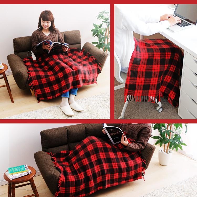 電気毛布 電気ひざ掛け 電気ブランケット チェック柄 120×80 洗える 室温センサー 省エネ 暖房 寒さ対策 冬 アイリスオーヤマ EBK-1208 * | IRIS OHYAMA | 09