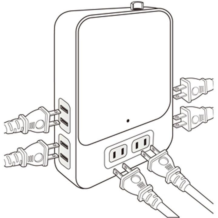 コンセント 6口拡張コンセント HS-TK6TV1-W オーム電機 |  | 02