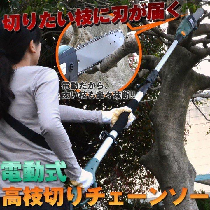 電動高枝切りチェンソー ガーデニング 枝 庭 木 「高枝健太郎くん