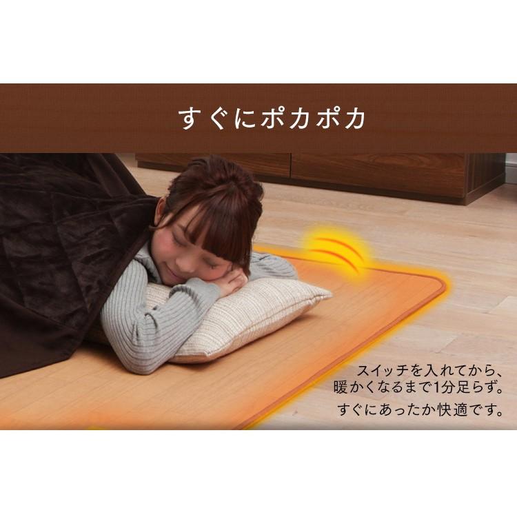 ホットカーペット 本体 1畳 木目調 1人暮らし 電気カーペット ミニカーペット 木目調 ワンルーム リビング 冬 防寒 1帖 足元 足下 WHC-103KMD |  | 05