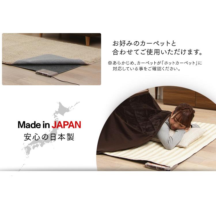 ホットカーペット 1.5畳 本体 ラグ カーペット おしゃれ 電気カーペット ホットマット 電気マット 暖房 足元 1人用 保温 WHC-155GR |  | 03