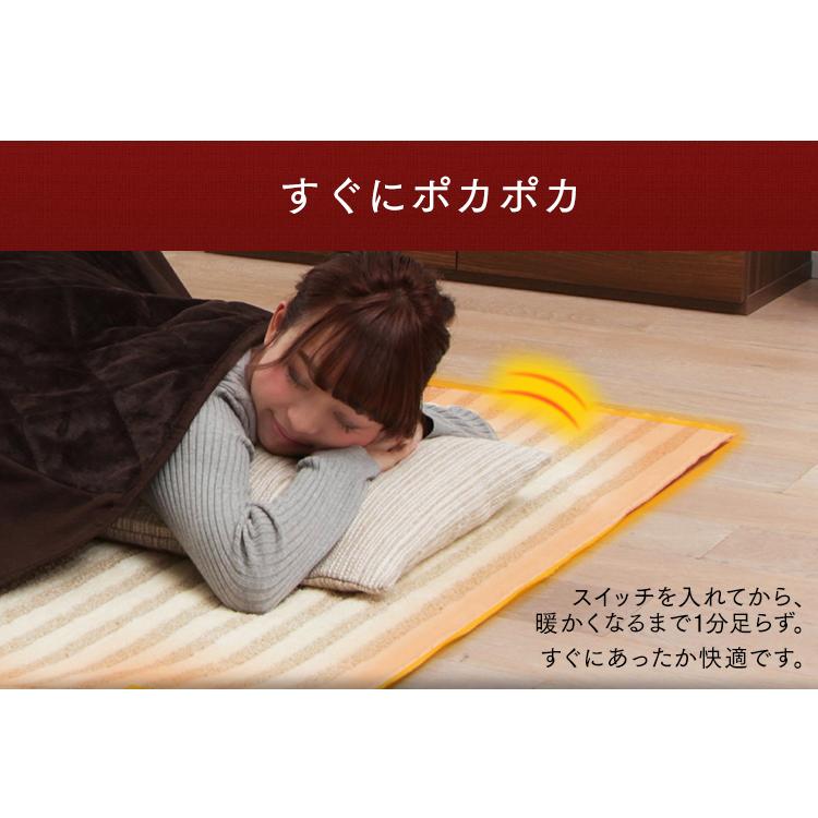 ホットカーペット 1.5畳 本体 ラグ カーペット おしゃれ 電気カーペット ホットマット 電気マット 暖房 足元 1人用 保温 WHC-155GR |  | 04