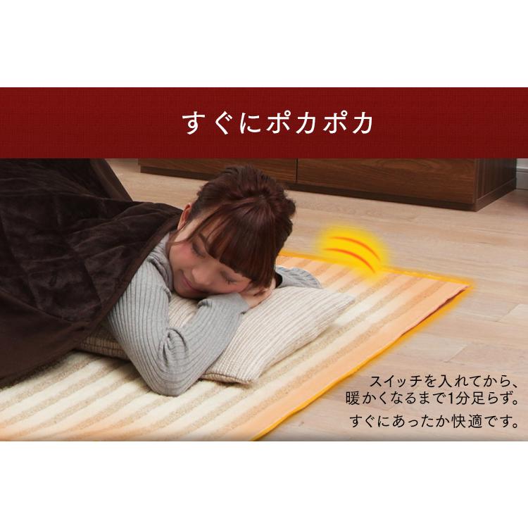 ホットカーペット 3畳 本体 ラグ カーペット おしゃれ 電気カーペット ホットマット 電気マット 暖房 足元 1人用 保温 WHC-305GR |  | 04