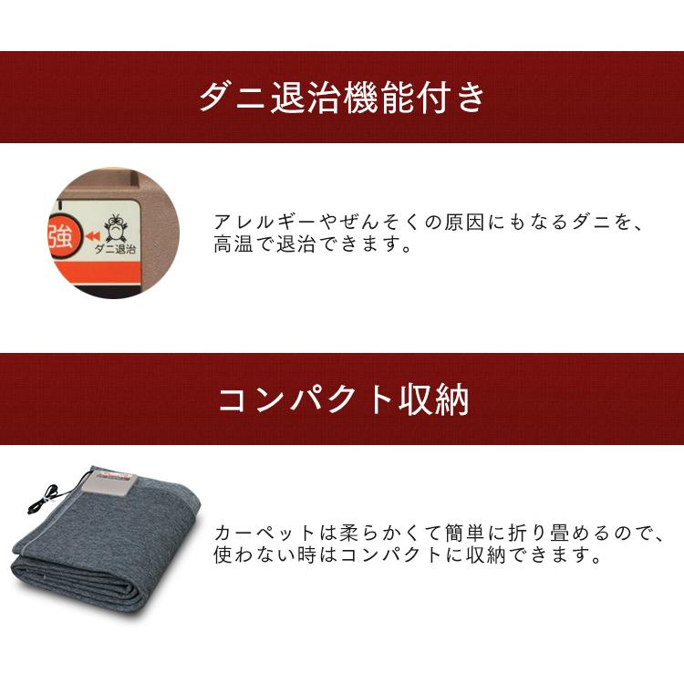 ホットカーペット 3畳 本体 ラグ カーペット おしゃれ 電気カーペット ホットマット 電気マット 暖房 足元 1人用 保温 WHC-305GR |  | 08
