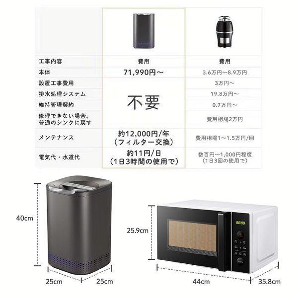 NAGUALEP生ごみ処理機 ブラック NA-1 (D)(B) : マイルーム Yahoo!店