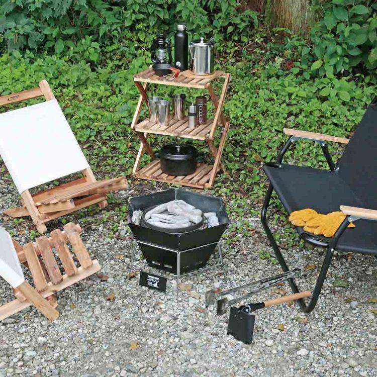 CAPTAINSTAG キャンプ アウトドア レジャー 焚き火 BBQ 六角形 折りたたみ バーベキューコンロ ヘキサ ブラックラベル UG-50 パール金属株式会社_4