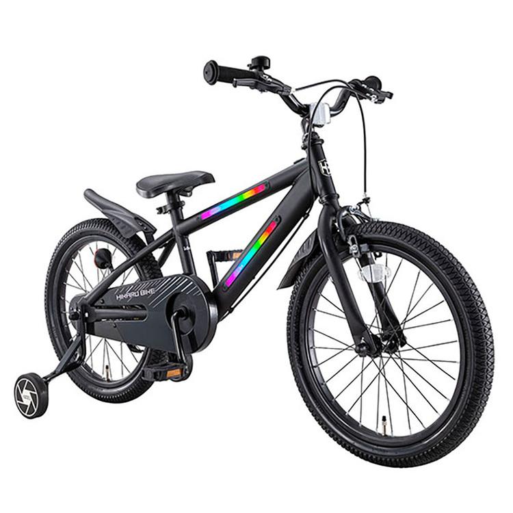 子供用 自転車 D-BIKE 乗り物 男 バランス ストライダー かっこいい キックバイク (完成車)光るバイク18 ブラック ides (代引不可) (TD) | ides | 01