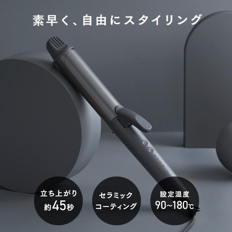 ヘアアイロン カール コテ 38mm ヘアーアイロン カールアイロン スピード立ち上げ 海外対応 アイリスオーヤマ ミコラ ホットアイマスク付 * | IRIS OHYAMA | 01