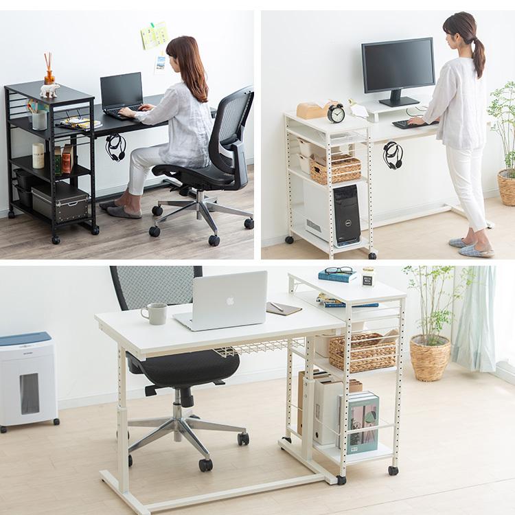 昇降デスク 昇降式デスク 昇降テーブル おしゃれ パソコンデスク キャビネット付き 幅100cm  アイリスオーヤマ DSW-600 | IRIS OHYAMA | 03