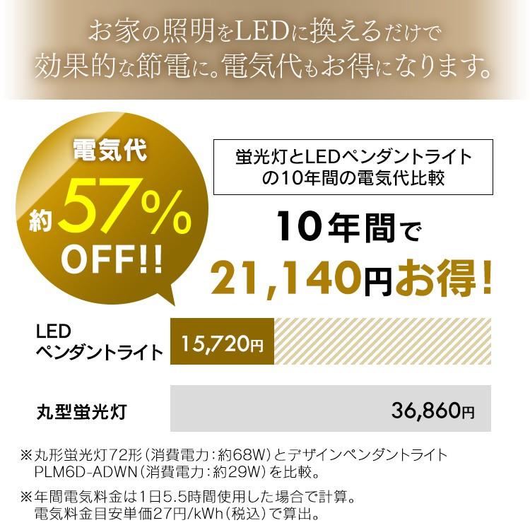 ペンダントライト 北欧 おしゃれ ダイニング LED 木目 リビング 一人暮らし 6畳 調光 浅型 PLM6D-ADWN・O アイリスオーヤマ | IRIS OHYAMA | 10