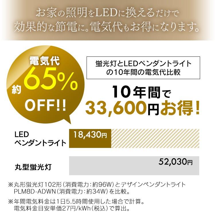 ペンダントライト 北欧 おしゃれ ダイニング LED 木目 リビング 一人暮らし 8畳 調光 浅型 PLM8D-ADWN・O アイリスオーヤマ | IRIS OHYAMA | 10