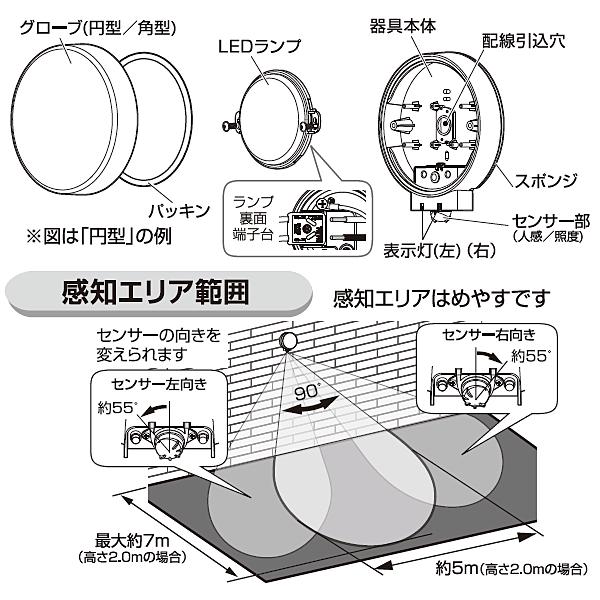 IRIS OHYAMA（アイリスオーヤマ） 玄関照明 玄関灯 外灯 60W相当 LED