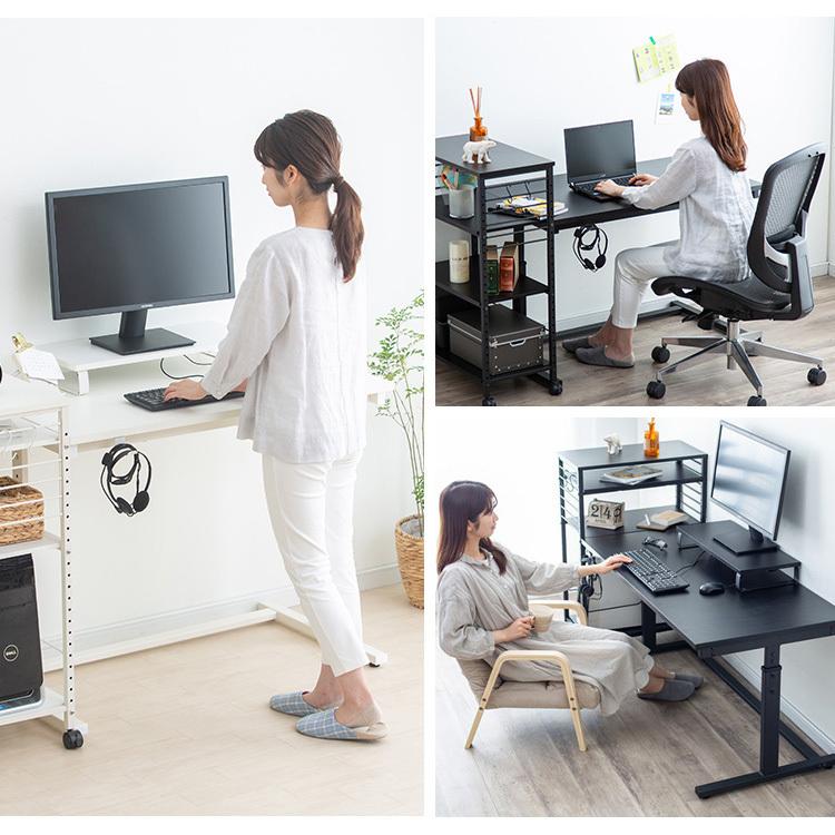 パソコンデスク 120 おしゃれ スタンディングデスク 昇降 デスク 在宅 テレワーク 幅120cm UDD-1200 白 黒 アイリスオーヤマ　 | IRIS OHYAMA | 09