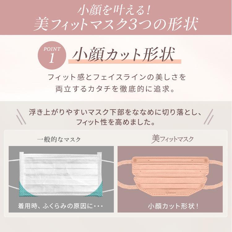 マスク 不織布 血色マスク カラーマスク 不織布マスク カラー アイリスオーヤマ 使い捨てマスク JIS規格 美フィットマスク ふつう 30枚入り PK-BFC30M｜joylight｜17