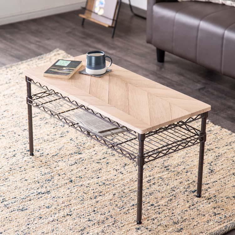 IRIS OHYAMA カラーメタルラック テーブル CMM-T76362 ホワイト