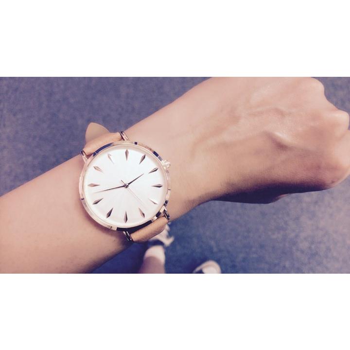 腕時計 大きめフェイスのラウンド革ベルトウォッチ Hl221 Ca サン フレイム B M Joyライト 通販 Yahoo ショッピング