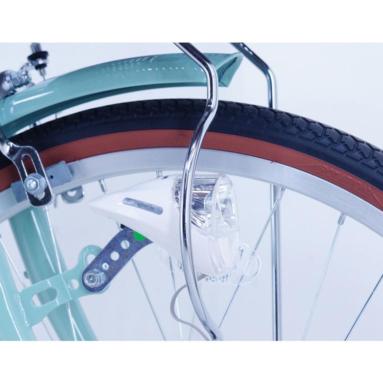 自転車 26インチ ラベンダー グリーン ブルー オートライト 外装6段 