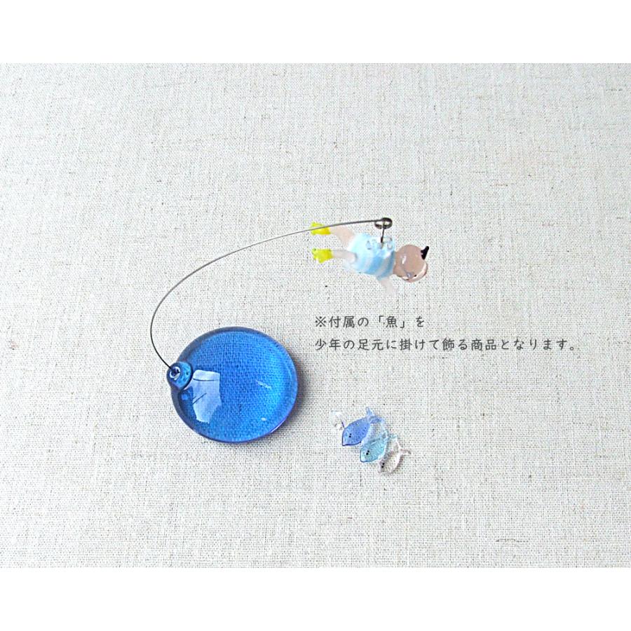 ガラス細工 ミニチュア 夏休み 少年 海 海水浴 素潜り 置物 夏休み