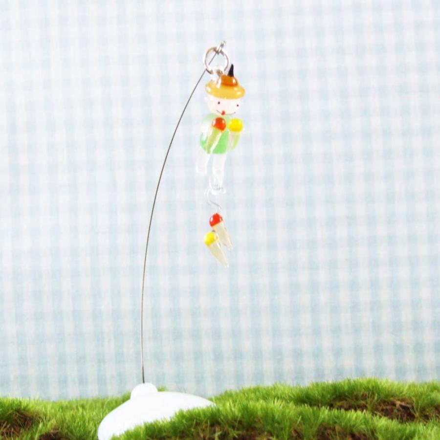 ガラス細工　ミニチュア　雑貨　置物　　　夏休みシリーズ少年とアイスクリーム｜joyluckstore